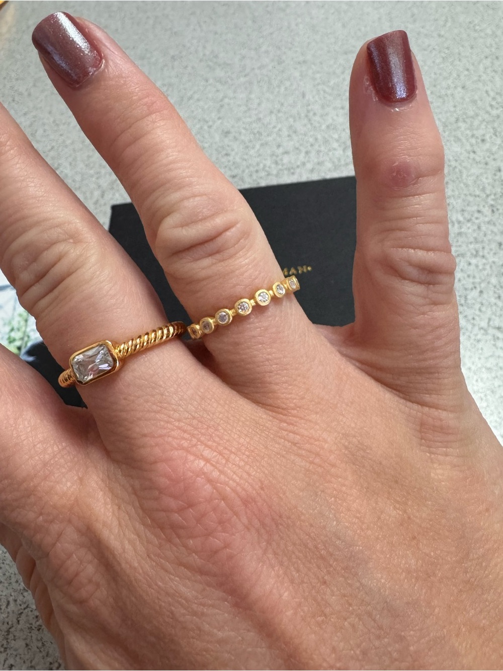 Freida Rothman Matte Gold Bezel Stacking Ring - Picture 6 of 6
